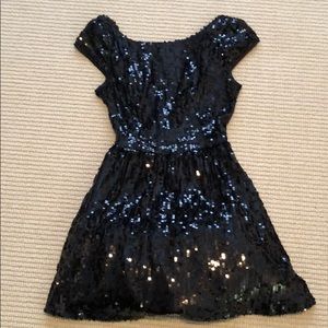 Black sequin cocktail / prom dress